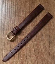10mm PRESTIGE CALF LEATHER BROWN APOLLO WATCH STRAP GOLD BUCKLE SPRING BARS INC 