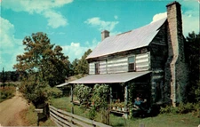 Log Cabin in Kentucky Hills postcard