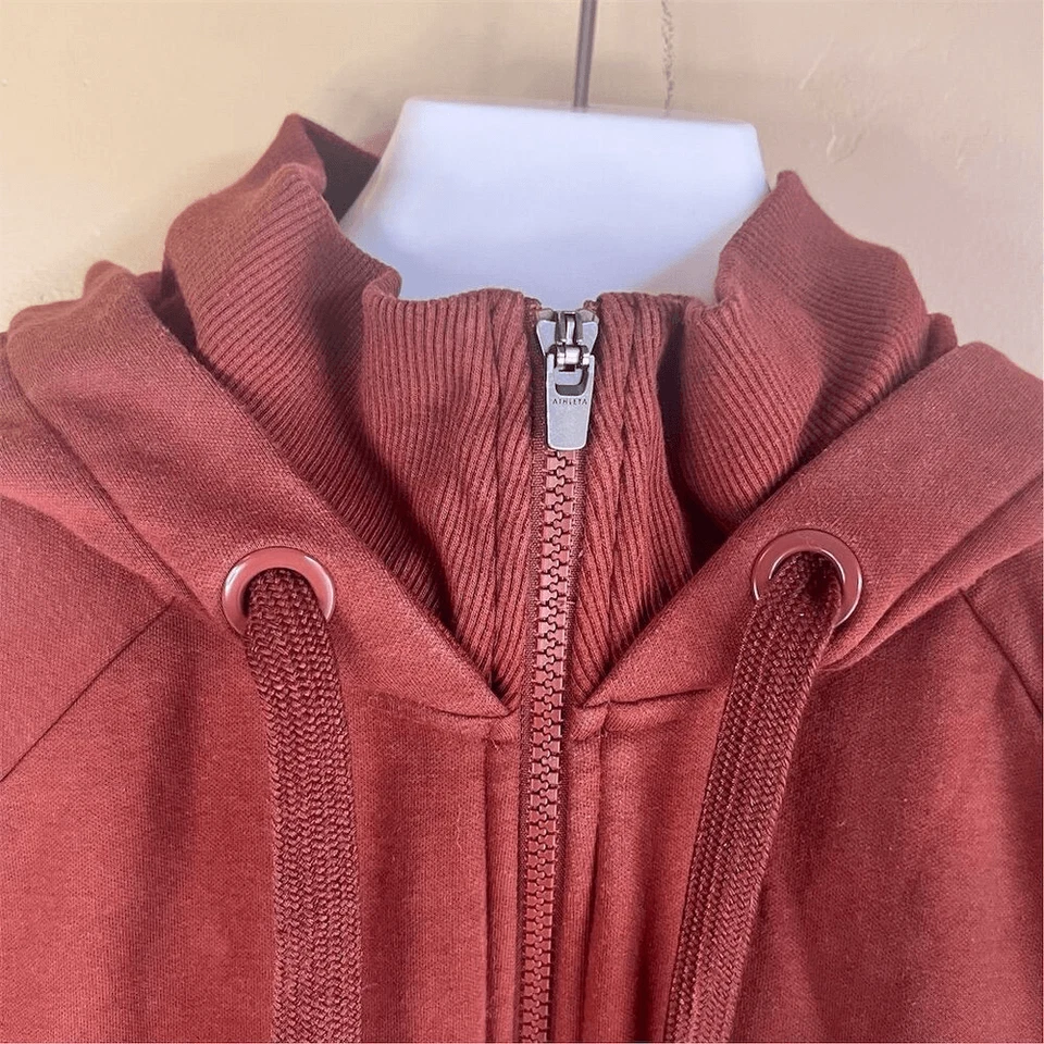 Chaqueta con Capucha Athleta Triumph Para Mujer Color Óxido Cremallera Talla Grande Athleisure Foto 2 de 4