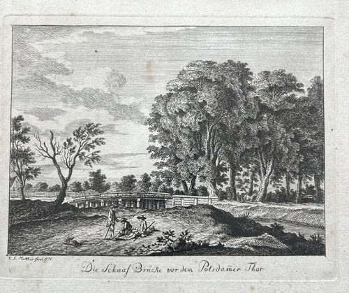 Christian Gottfried Matthes El puente de las ovejas frente a Potsdam Thor 1775 - Imagen 2 de 14