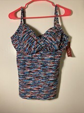 NWT Merona - Abstract multicolor underwire padded tankini top, XL