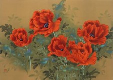 David Lee, Poppies (9), Lithograph, signed and numbered in pencil