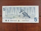 1986 Canada $5 Lightly Circulated, Crisp Banknote — photo 2
