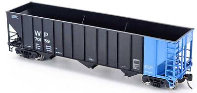 #ad Bowser 43547 HO Scale 100 Ton 3 Bay Hopper Western Pacific WP 70166 Blue End $24.99
