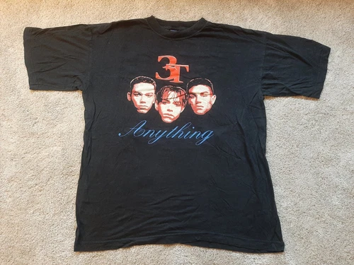 3T Brotherhood Vintage T Shirt Tour LP Black Rap Tee M 1990s vintage concert t-shirt, vintage, single stitch, B+ condition
