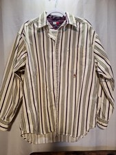Vintage Tommy Hilfiger Shirt Large L Stripe Crest Lion Logo 90s Retro L/S
