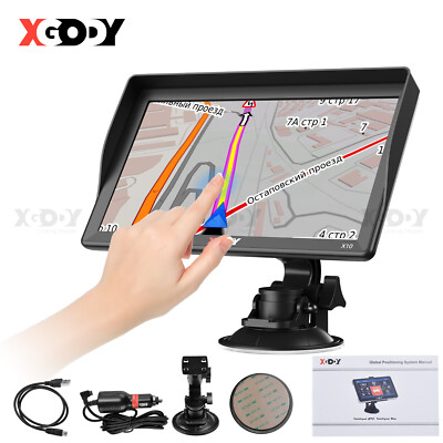XGODY 9 Zoll 16G PKW Navigationsgerät GPS Navi EU 48 Länder Karte Fahrspurassist