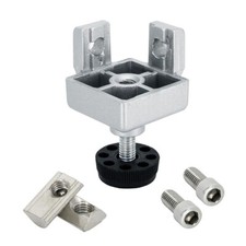 4x Standfu&szlig; Nut 8 40x40 Aluminium Fu&szlig; Verbinder Stellfu&szlig; Alu Profil Nivellierfu&szlig;