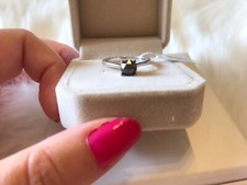 New Black Diamond 1.000 Ct Solitaire Ring Size O