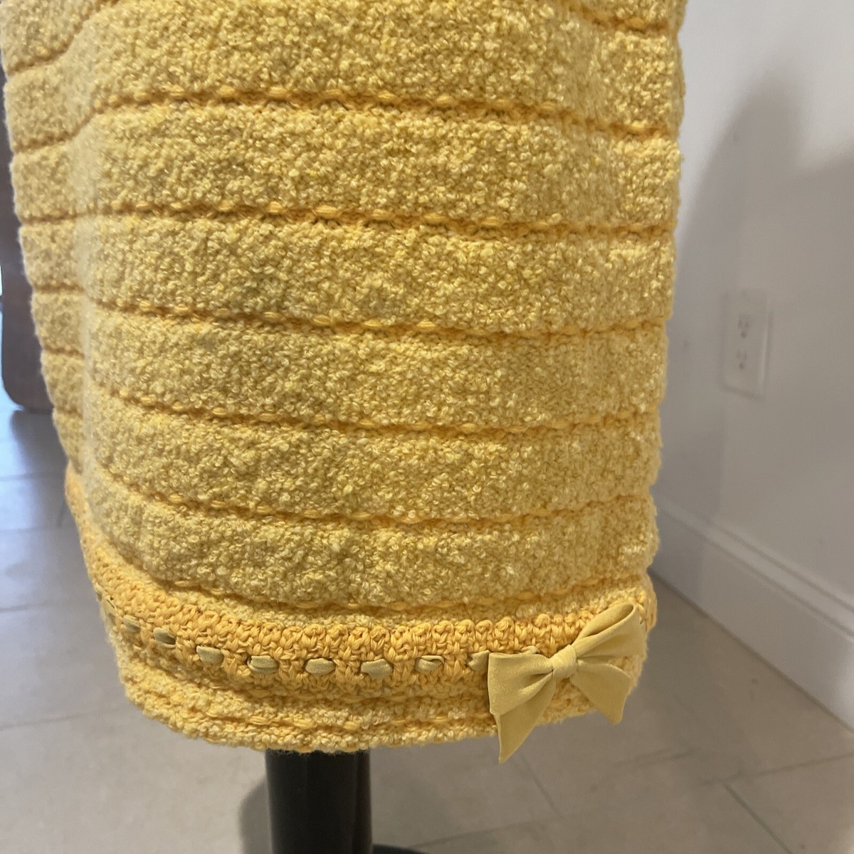 Gucci★素敵!Yellow Wool Silk Bow and Fringes Skirt Auth.Gucci Yellow Wool Silk Bow and Fringes Skirt S New | eBay