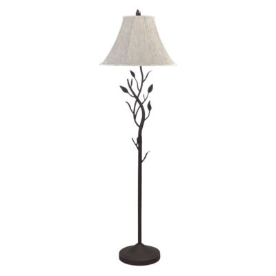 CAL Lighting BO-769 Hand Forged Black Iron Leaf Floor Lamp