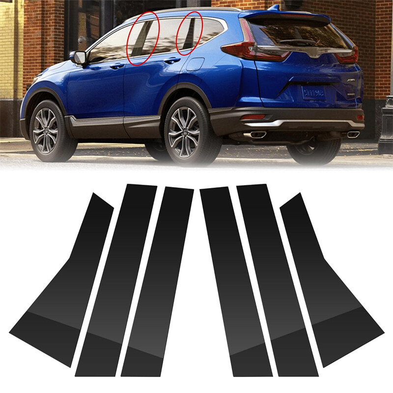 For Honda CRV 2017-2022 2021 Black Window Door Pillar Posts Trim Cover Molding
