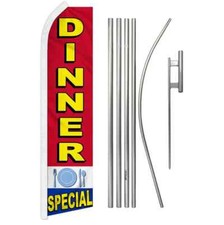 Dinner Special Swooper Flutter Feather Advertising Restaurant Flag  Pole Kit