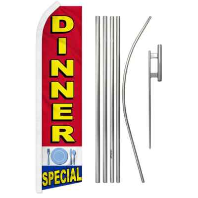 Dinner Special Swooper Flutter Feather Advertising Restaurant Flag & Pole Kit