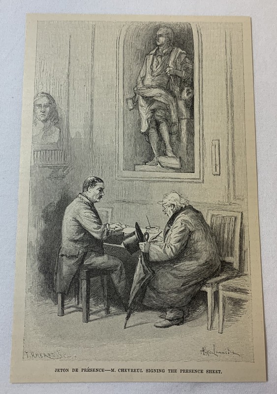 1889 magazine engraving ~ FRENCH ACADEMY OF SCIENCES ~ M. Chevreul