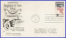 USA5 #1249 ADDR FLEETWOOD FDC   Register and Vote