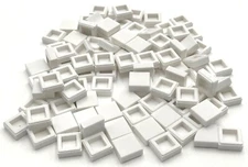 Lego 100 New White Tiles 1 x 1 Flat Smooth Pieces