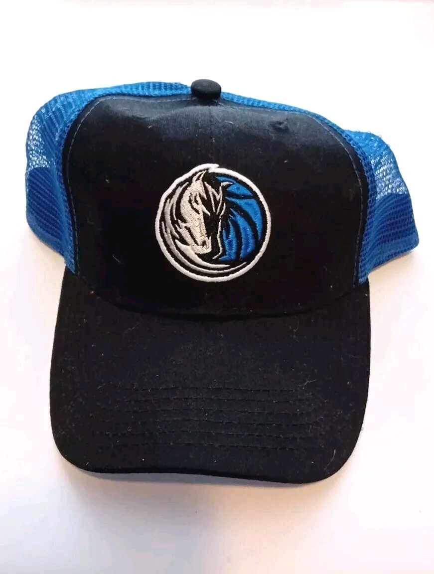Dallas Mavericks NBA Sprite Logo Trucker SnapBack Hat Cap Black Blue