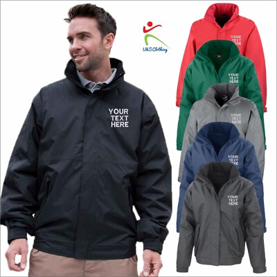 Personalised Result Menswear Jackets Waterproof Custom Text Embroidered Jackets