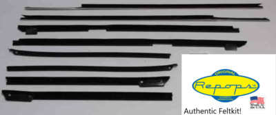 1967 1968 Parisienne Convertible Door Window Felt Fuzzies Rubber Seal 8 Pc Kit