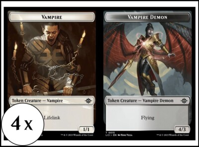 #ad MTG 4 x Vampire 0004 Vampire Demon Token Playset Lost Caverns of Ixalan $3.95