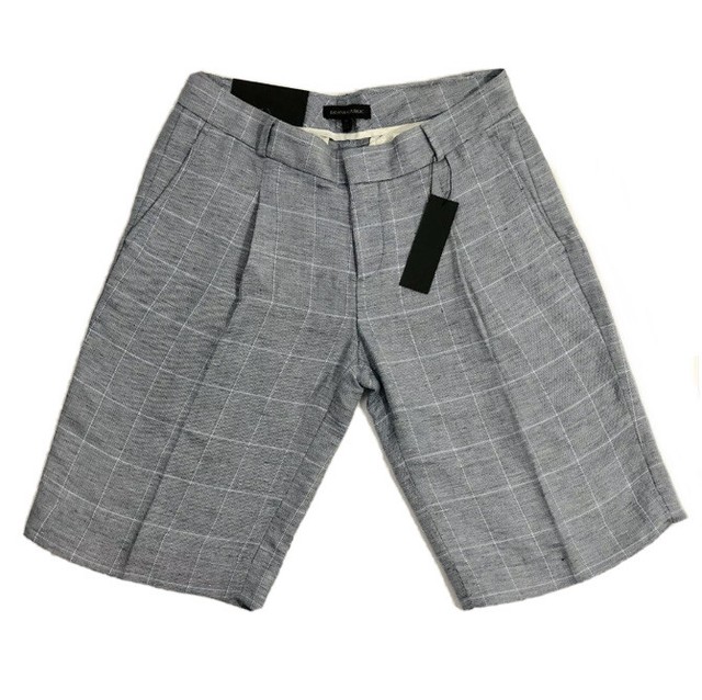 BANANA REPUBLIC Women’s Sz 0 Bermuda Shorts Blue plaid Linen Blend NWT