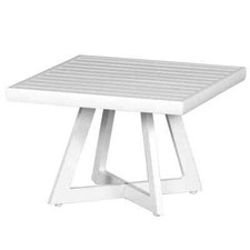 Alexis Lounge Tisch 50x50 Aluminium matt-weiß Gartentisch Tresentisch Bartisch
