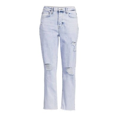 NWT NO BOUNDRIES JUNIOR'S SZ 11 90'S STYLE DISTRESSED BOYFRIEND BUTTON FLY JEANS