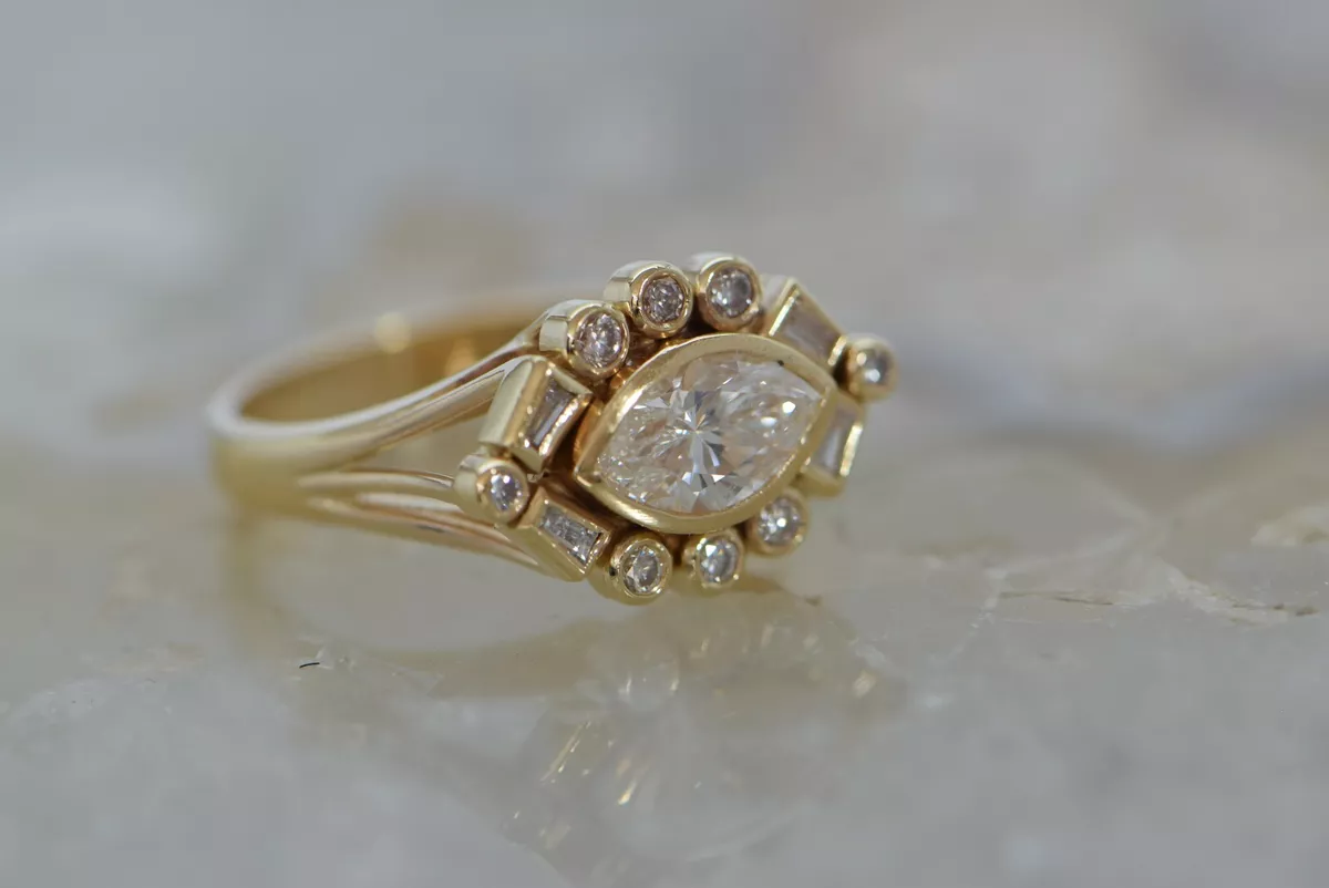 Horizontal marquise ring deals