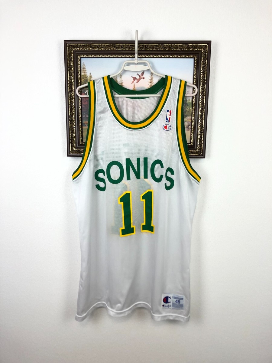 Vintage 90's Champion Seattle Supersonics Jersey Schrempf Sonics