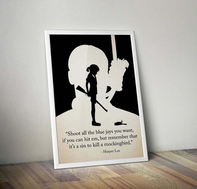 To Kill A Mockingbird Harper Lee Literary Quote Poster Vintage Art Illustration Ebay