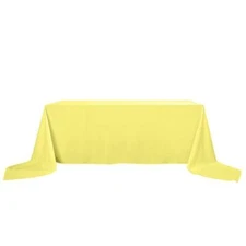 90x156-Inch Yellow RECTANGULAR Polyester Tablecloths Reception Catering Wedding