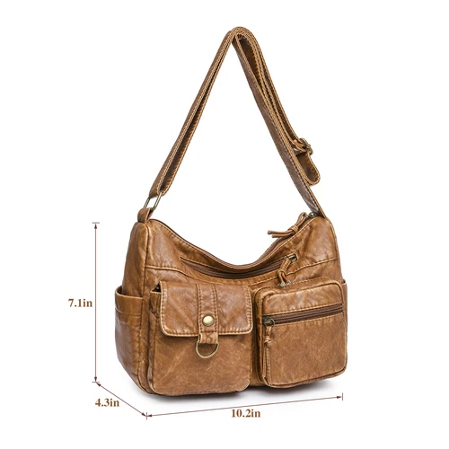 Womens Vintage Soft Leather Shoulder Bag Purse Lady Messenger Crossbody Bag - Bild 12 von 50