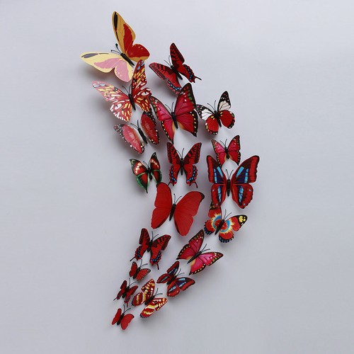 12 x 3D Butterfly Wall Stickers Home Decor Room Decoration Sticker Bedroom Girl - Picture 13 of 26