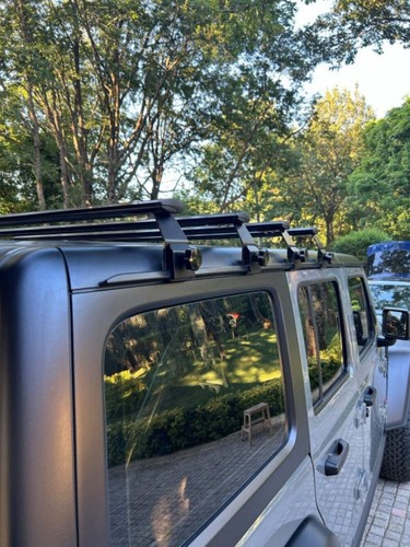 For Jeep Wrangler JL 2018-2025 Roof Rack Cross Bars Metal Bracket Rain Gutters S - Bild 7 von 9
