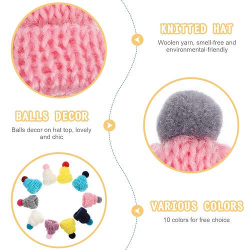 10 Pcs Eierwärmer Strick Haube Puppe Mini Wollmützen Mini-Strickmützen Grün - Bild 9 von 12