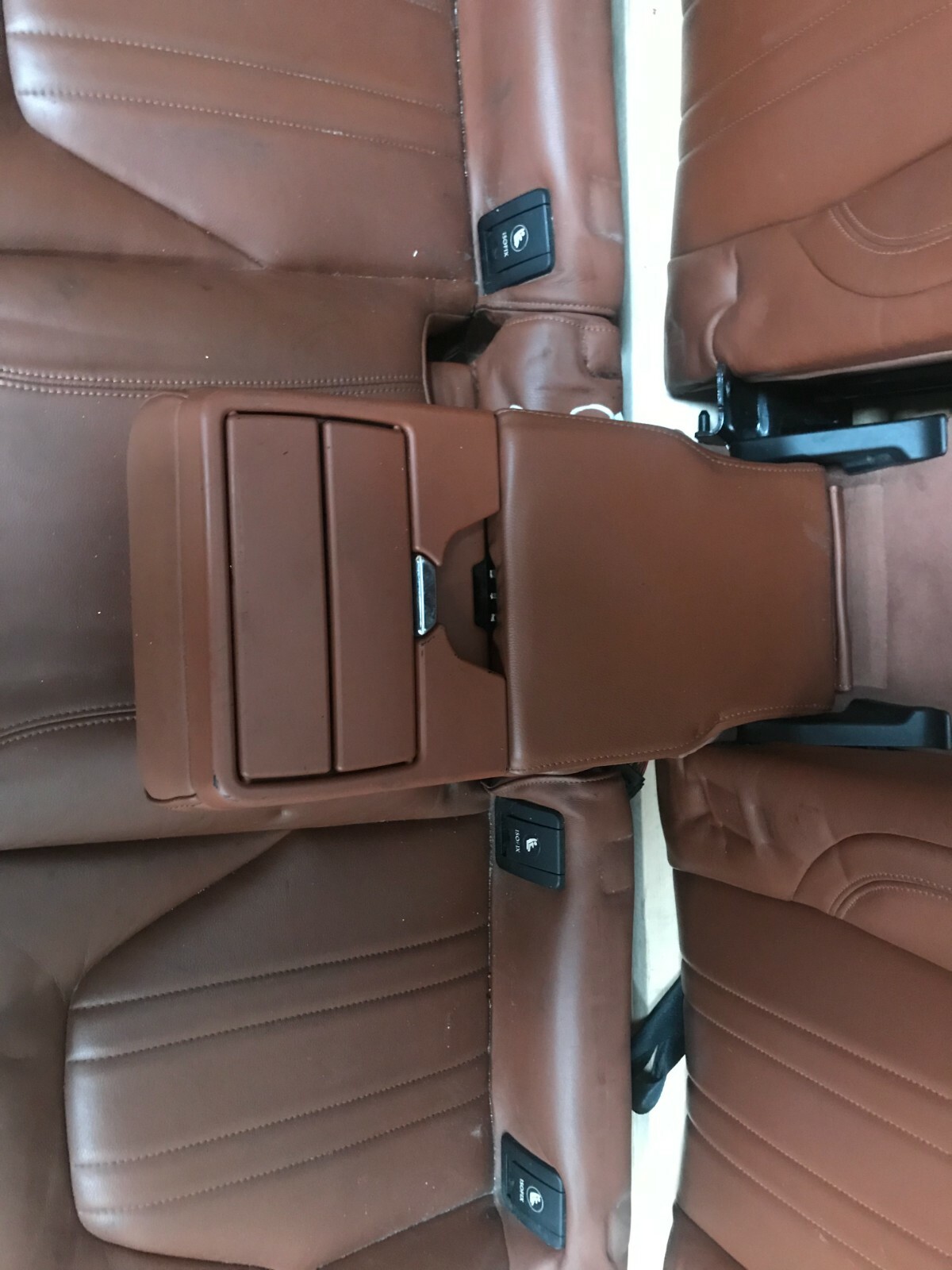 14-17 MASERATI GHIBLI SQ4 REAR BROWN LEATHER SEAT COMPLETE UPPER LOWER CUSHION