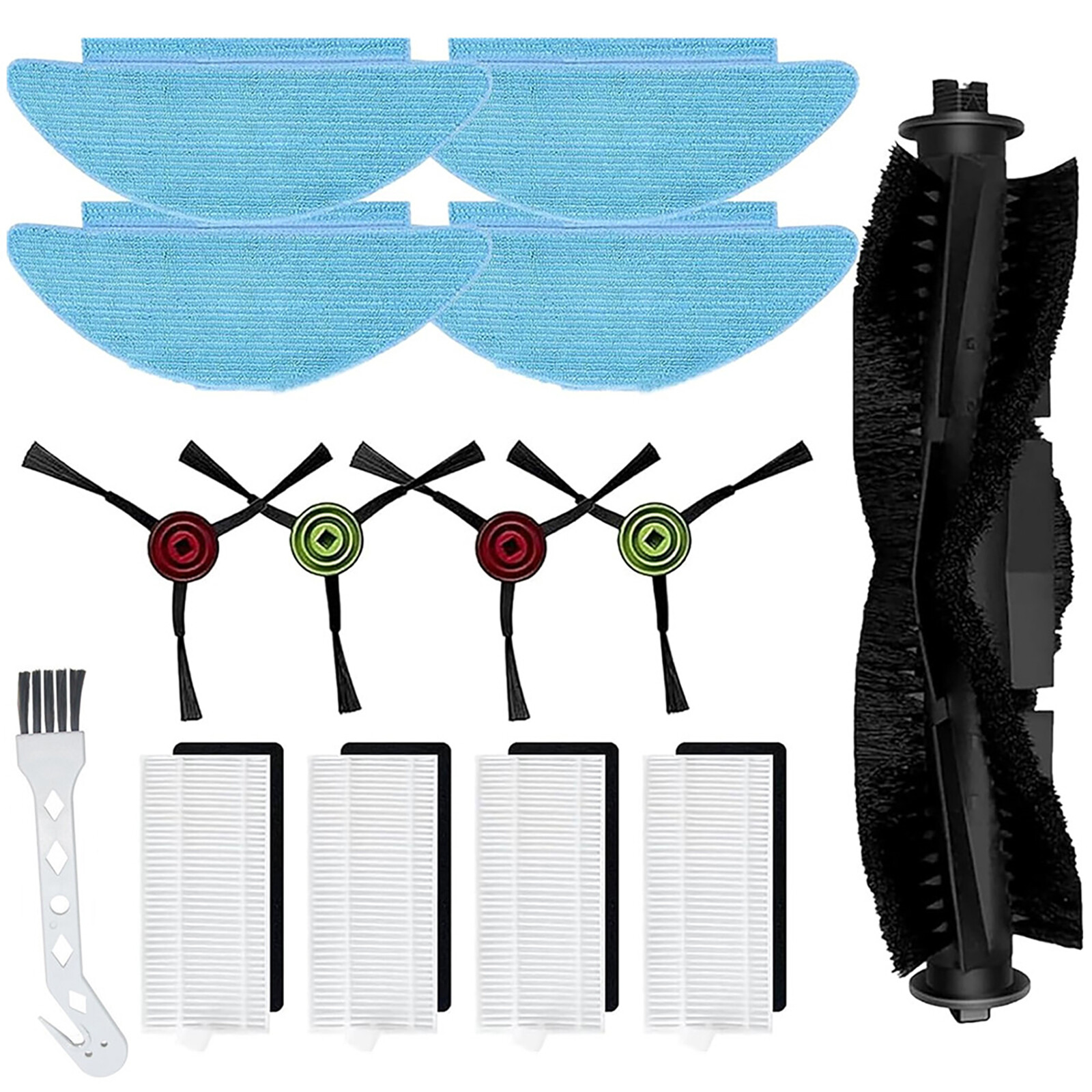 Roller Brush Filter Mop Pad Replacement for Tikom Lubluelu Laresar Robot Vacuum