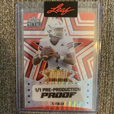 2024 Leaf Metal Football Proof 1/1 Armed Red Wave - TJ Finley