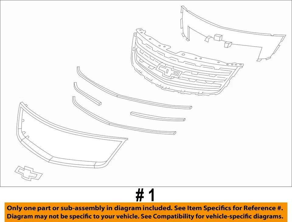 Parachoques delantero Chevrolet GM OEM 13-16 Traverse parrilla superior 20983790 Foto 2 de 2