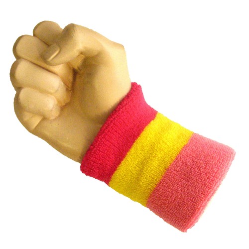 COUVER Premium Mens Womens 3 Color Stripe Sports Wristband, Sweatbands (1 Pair) - Picture 71 of 97