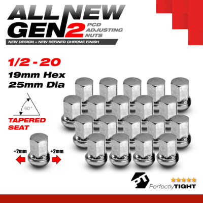 #ad #ad NEW 1 2 20 RH Chrome PCD Adjusting Variation Wobble Hex Lug Nut Kit 20pc $69.95