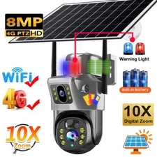 Dual Screen 8MP 4K Solar Camera WiFi PTZ Auto Tracking Detection Security Camera
