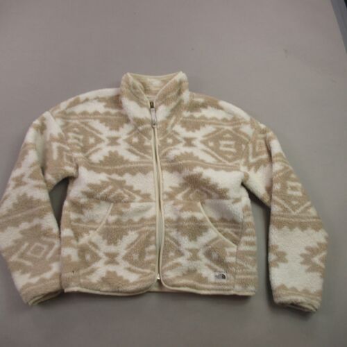 North Face Jacket Womens Medium Full Zip Long Sleeve Outdoors Beige Fleece