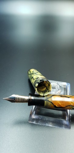 Parker Duofold Jr Fountain Pen Pencil Set Streamline Black and Pearl Nib Rare - Foto 6 di 9