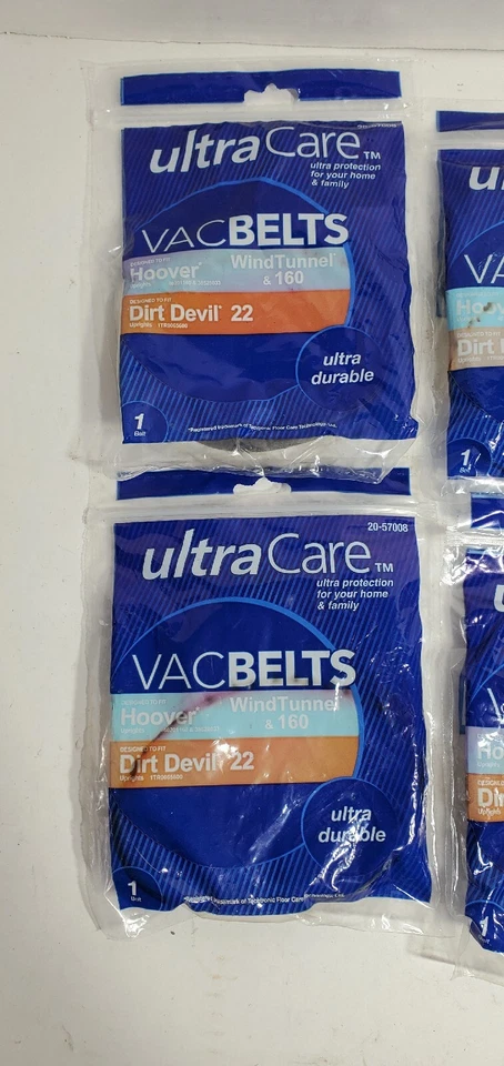 Lot of 4 Ultra Care Hoover Dirt Devil 22 Uprights Windtunnel 160 Belts - Image 2 of 4