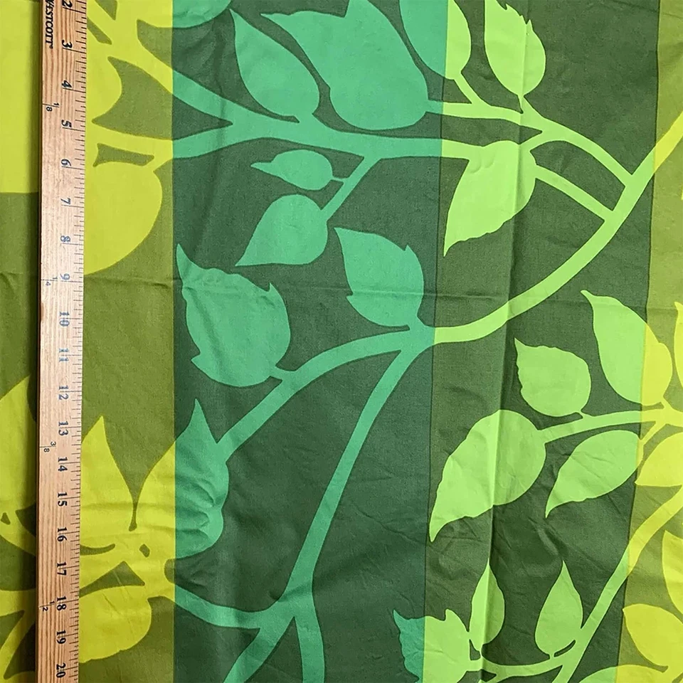 Marimekko "Madison WI" green.& yellow cotton sateen fabric Scandinavia 1/2 yard - Image 2 of 4