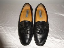 Johnston & Murphy Leather Comfort Dress Black Loafers Mens Shoes 9 1/2 M NR