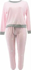 Splendid Printed Hacci Pullover Pajama Set Lt Pink Stars 2X # A391480