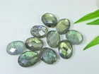 10Pcs 12X17MM Natural Labradorite Both Side Checker Cut Oval Loose Gemstone r278